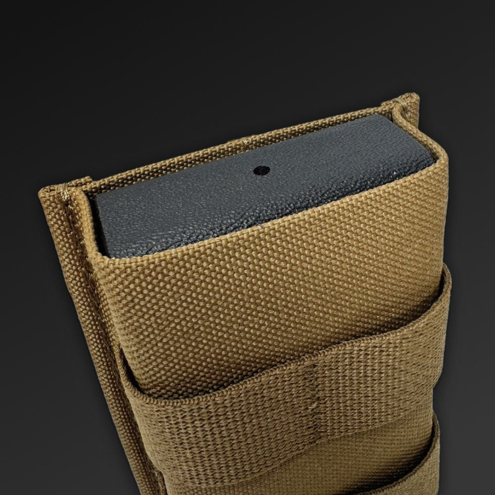 Enkel magasinlomme fra Esstac til 5.56 magasiner, coyote brun, underside